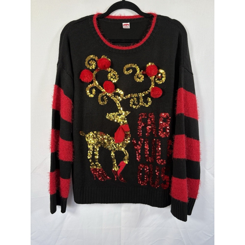 Holiday time christmas sweater size L 12-14 fabyuleous time